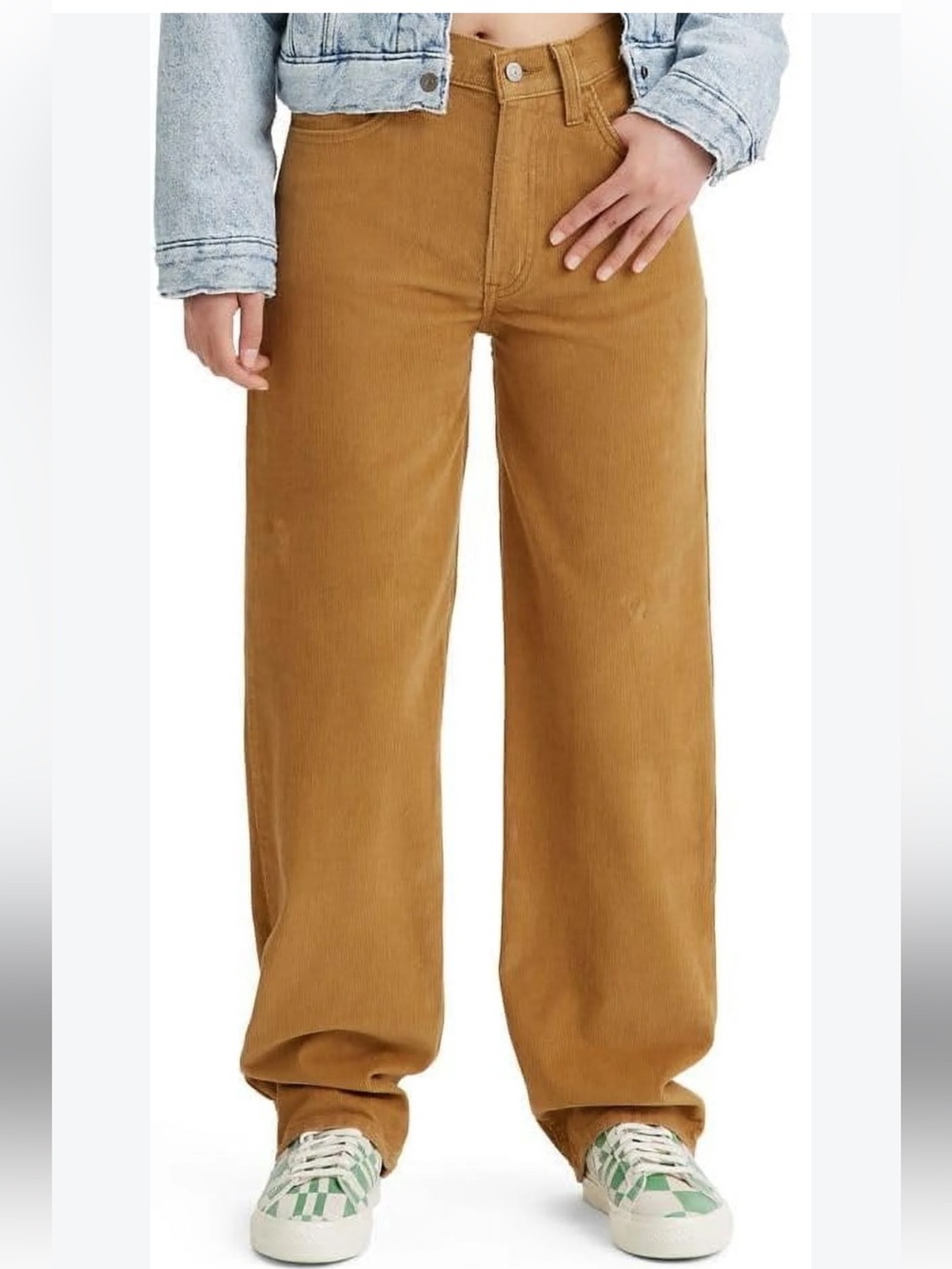 Levi's Womens 1994 Baggy Corduroy Straight Leg Jeans, Beige size 27
